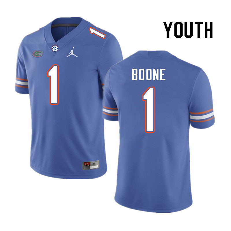 Youth #1 Justus Boone Florida Gators College Football Jerseys Stitched-Royal